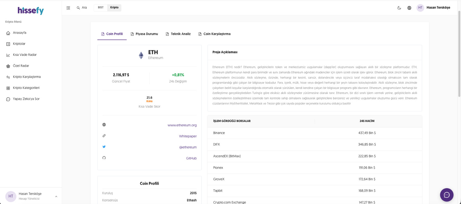 Hissefy Kripto App